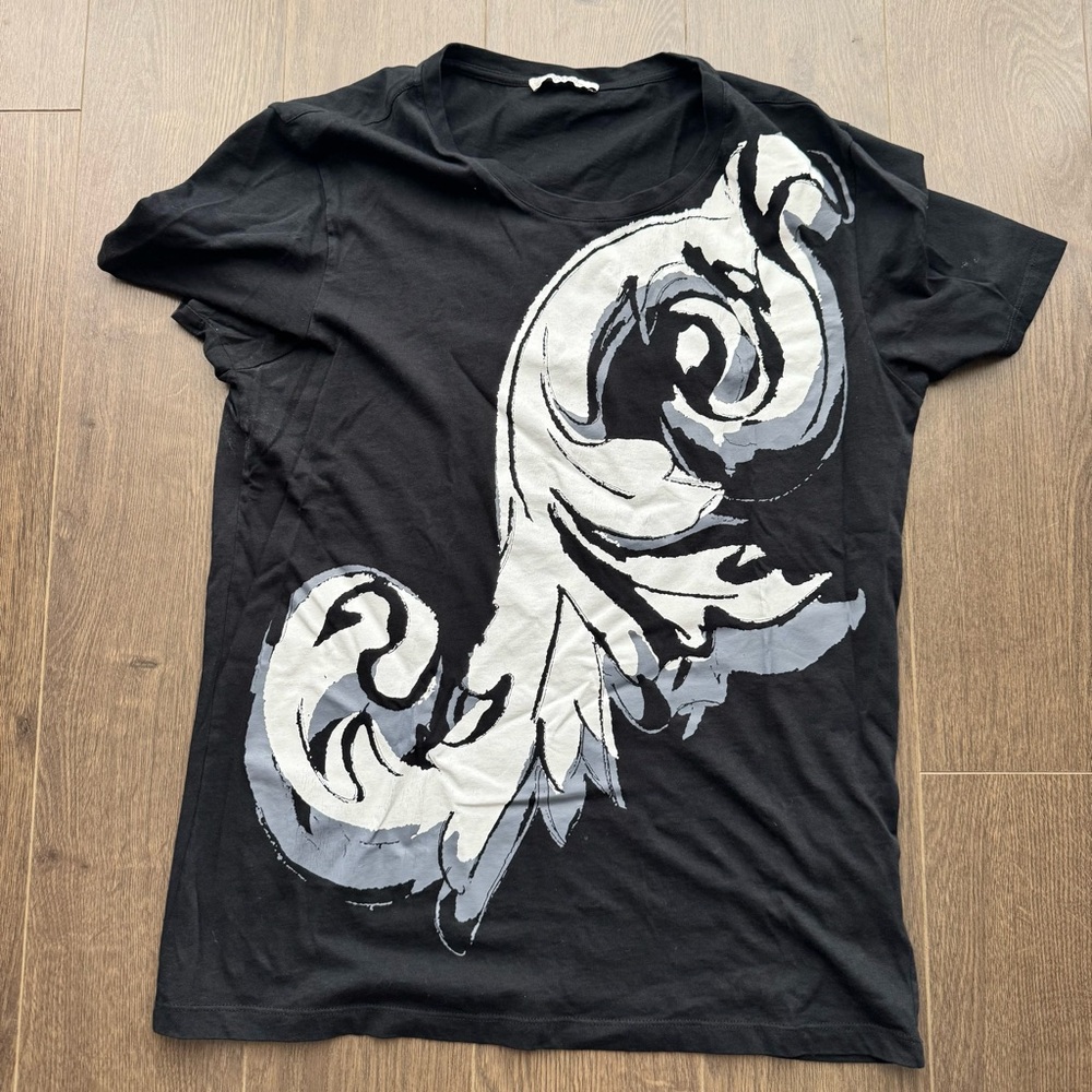Versace Black T-Shirt with White Label